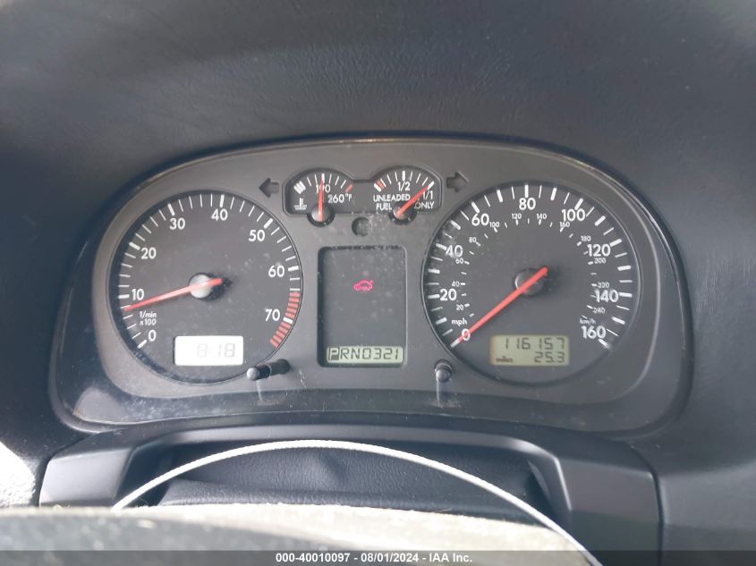 2000 Volkswagen Jetta Gls VIN: 3VWSA29M2YM201072 Lot: 40010097