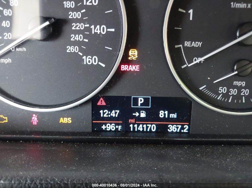 2015 BMW 328I VIN: WBA3A5C54FF608797 Lot: 40010436