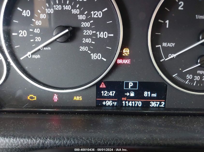 2015 BMW 328I VIN: WBA3A5C54FF608797 Lot: 40010436