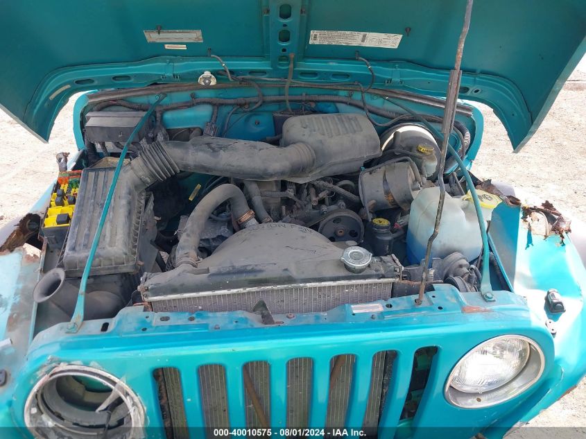 1997 Jeep Wrangler Se VIN: 1J4FY29P4VP436289 Lot: 40010575