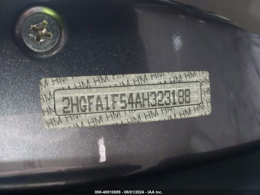 2010 Honda Civic Lx VIN: 2HGFA1F54AH323188 Lot: 40010889