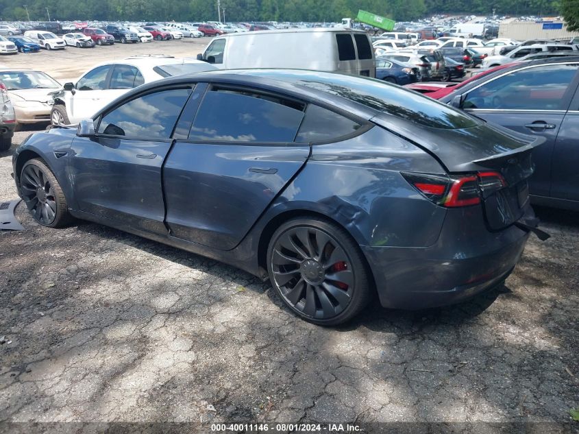 2022 Tesla Model 3 Performance Dual Motor All-Wheel Drive VIN: 5YJ3E1ECXNF322550 Lot: 40011146