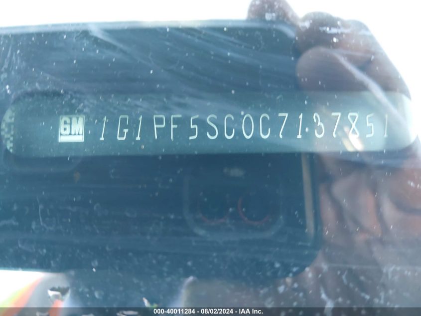 2012 Chevrolet Cruze 1Lt VIN: 1G1PF5SC0C7137851 Lot: 40011284