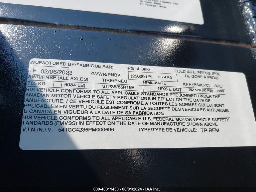 2023 APPA UTILITY VIN: JM1BL1SF8A1294248