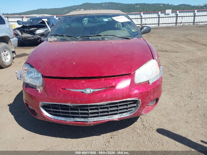 2002 Chrysler Sebring Lxi VIN: 1C3EL55R62N310262 Lot: 40011505