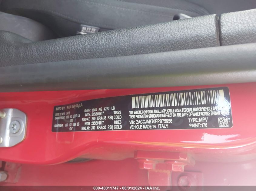 2015 JEEP RENEGADE LATITUDE - ZACCJABT0FPB75956