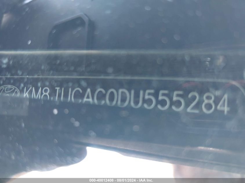 2013 Hyundai Tucson Gls VIN: KM8JUCAC0DU555284 Lot: 40012408