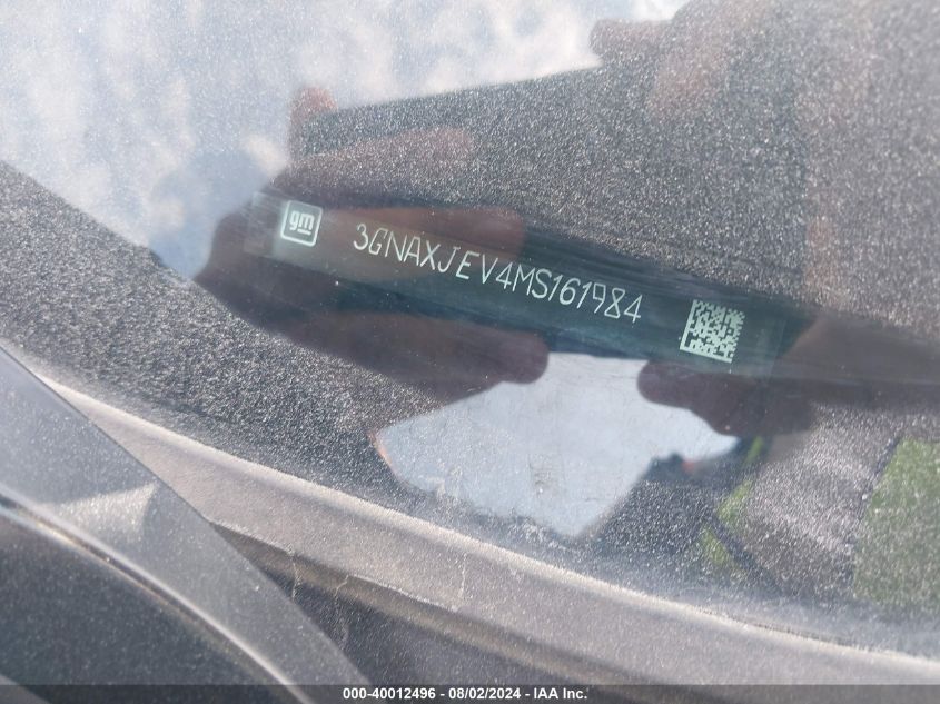 2021 Chevrolet Equinox Lt VIN: 3GNAXJEV4MS161984 Lot: 40012496