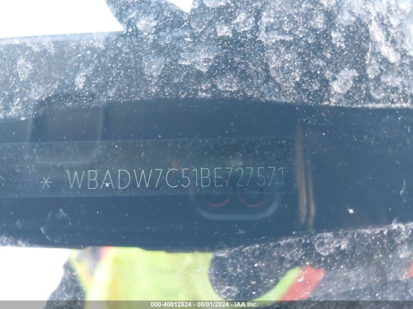 2011 BMW 328I VIN: WBADW7C51BE727571 Lot: 40012524