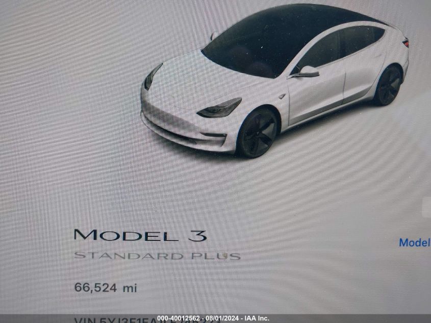 2020 Tesla Model 3 Standard Range Plus Rear-Wheel Drive/Standard Range Rear-Wheel Drive VIN: 5YJ3E1EA1LF745223 Lot: 40012562