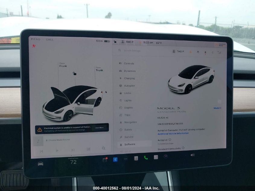 2020 Tesla Model 3 Standard Range Plus Rear-Wheel Drive/Standard Range Rear-Wheel Drive VIN: 5YJ3E1EA1LF745223 Lot: 40012562