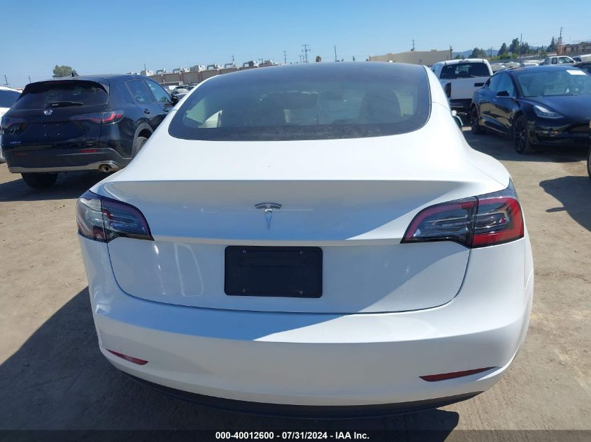 2023 Tesla Model 3 Rear-Wheel Drive VIN: 5YJ3E1EA0PF516909 Lot: 40012600