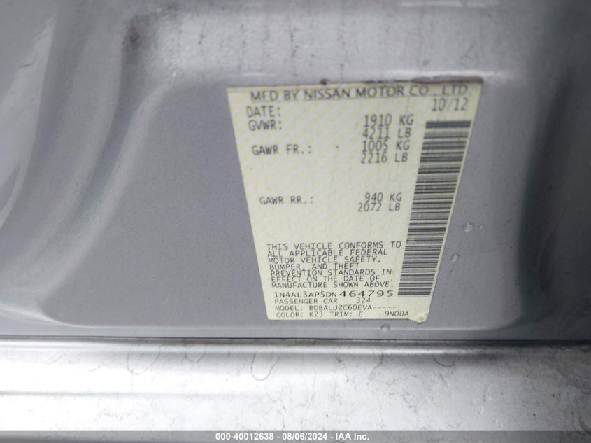 INYAL3AP5DN464795 2013 Nissan Altima