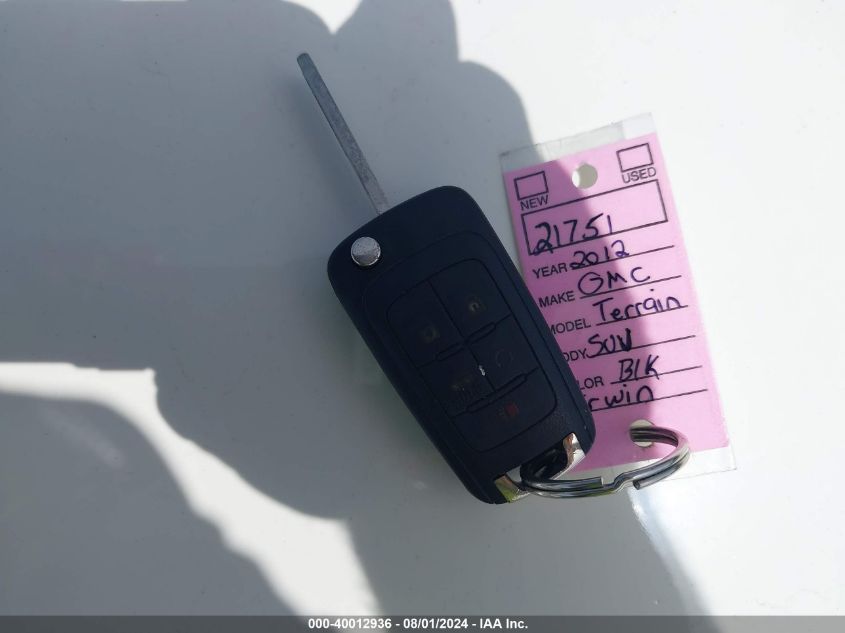 2012 GMC Terrain Slt-2 VIN: 2GKALWEKXC6314778 Lot: 40012936