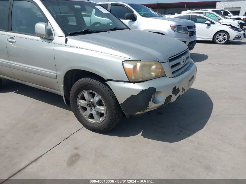 2006 Toyota Highlander V6 VIN: JTEEP21A460136558 Lot: 40013336