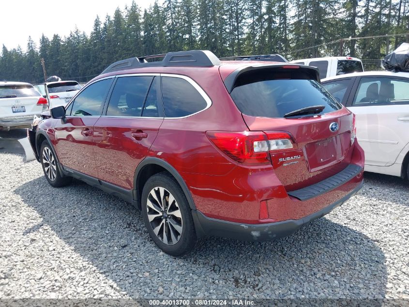 2015 Subaru Outback 2.5I Limited VIN: 4S4BSALC9F3299764 Lot: 40013700