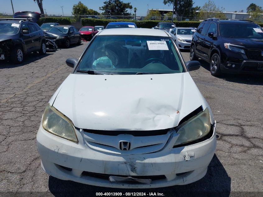 2004 Honda Civic Vp VIN: 2HGES16324H578529 Lot: 40013909