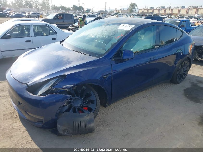 2022 Tesla Model Y Performance Dual Motor All-Wheel Drive VIN: 7SAYGDEF1NF466292 Lot: 40014192