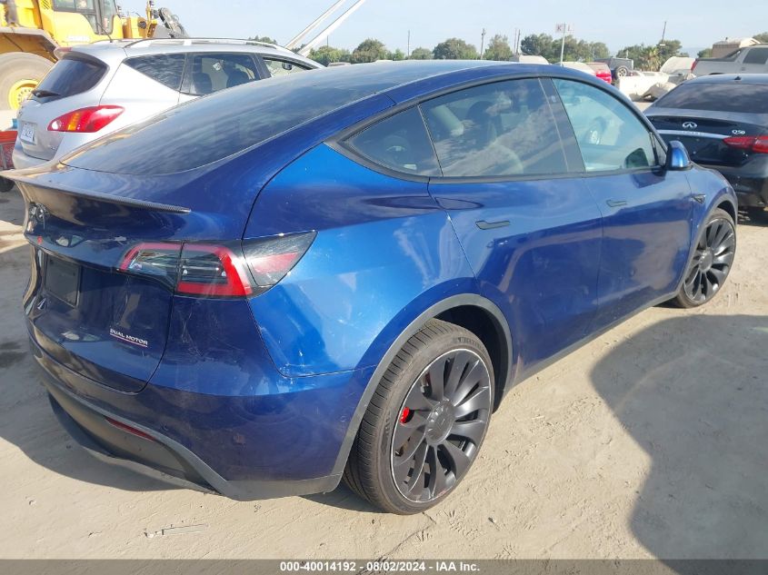 VIN 7SAYGDEF1NF466292 2022 Tesla Model Y, Performan... no.4