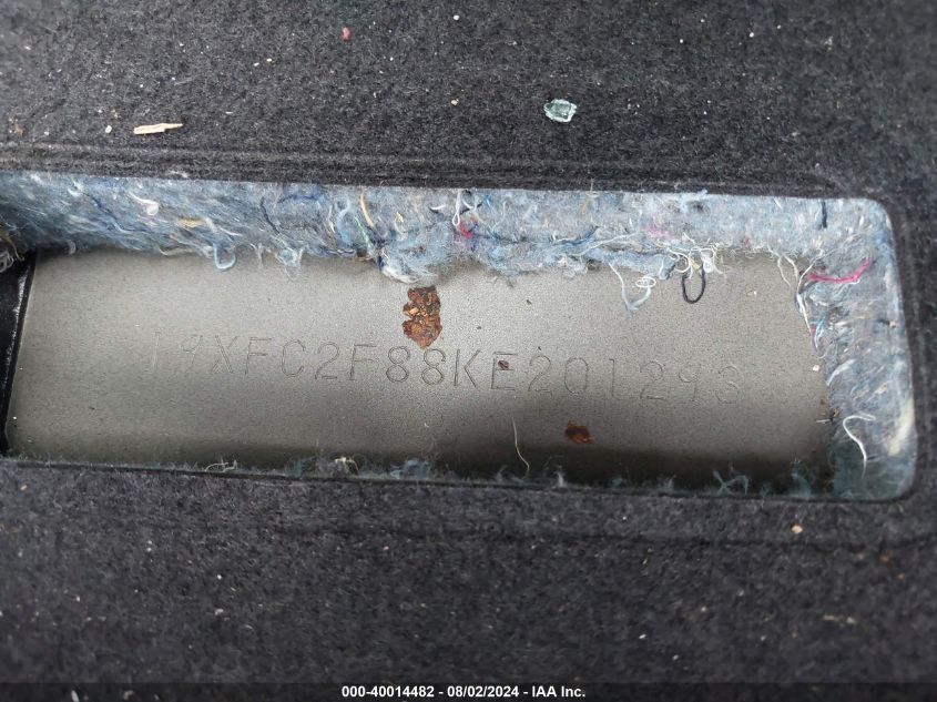 2019 Honda Civic Sport VIN: 19XFC2F88KE201293 Lot: 40014482