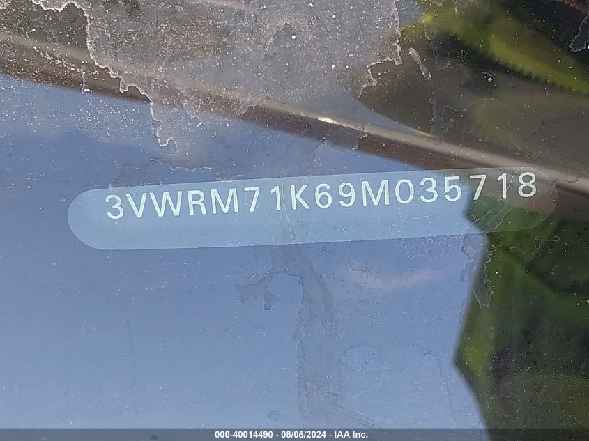 2009 Volkswagen Jetta Se/Sel VIN: 3VWRM71K69M035718 Lot: 40014490