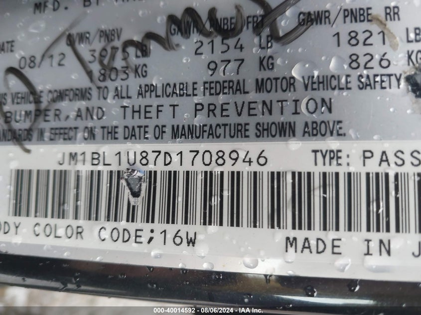 2013 MAZDA MAZDA3 I SPORT - JM1BL1U87D1708946