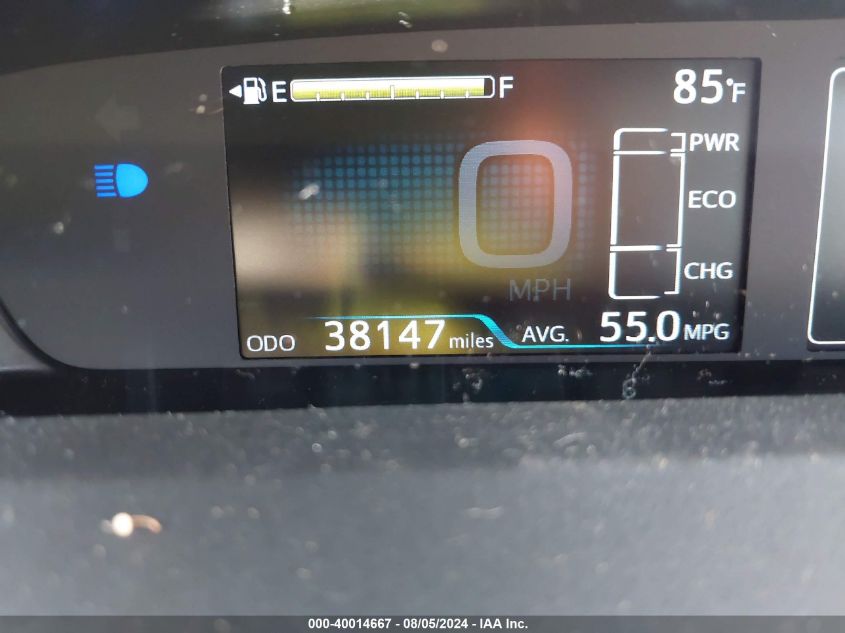 2019 Toyota Prius Le VIN: JTDKARFU4K3078187 Lot: 40014667