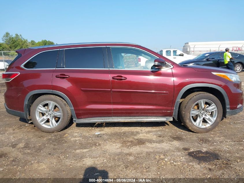 2016 Toyota Highlander Limited Platinum V6 VIN: 5TDYKRFH7GS132629 Lot: 40014694