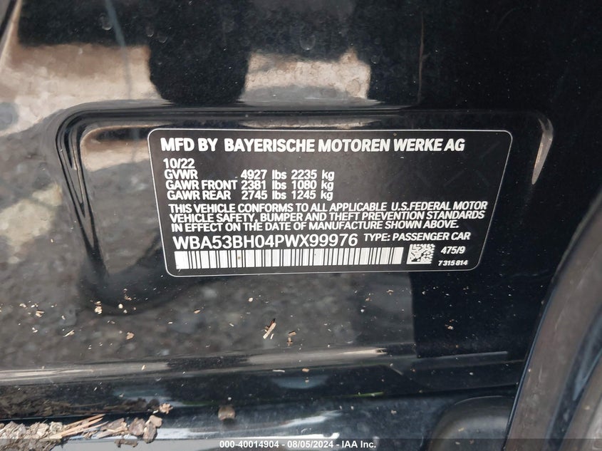 2023 BMW 530 I - WBA53BH04PWX99976