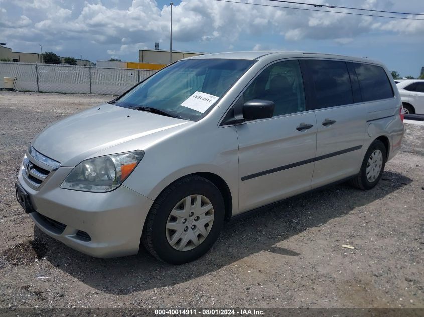 2007 Honda Odyssey Lx VIN: 5FNRL38207B076593 Lot: 40014911