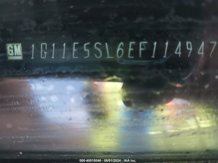 2014 Chevrolet Malibu 2Lt VIN: 1G11E5SL6EF114947 Lot: 40015046