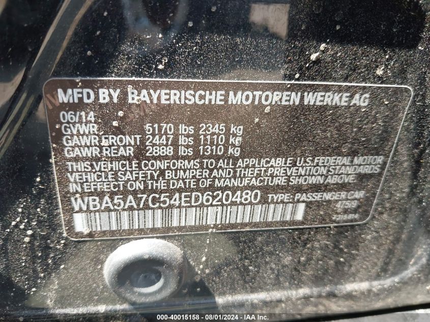 WBA5A7C54ED620480 2014 BMW 528I xDrive