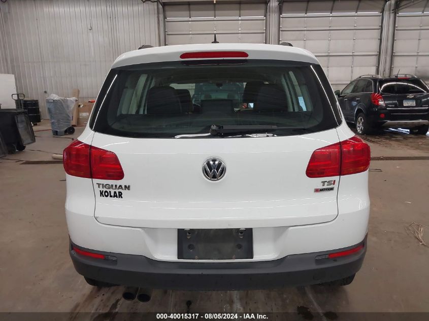 2016 Volkswagen Tiguan S VIN: WVGBV7AX2GW537289 Lot: 40015317