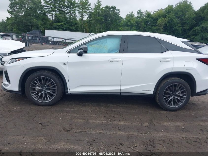 2022 Lexus Rx 450H F Sport Handling VIN: 2T2YGMDA5NC088352 Lot: 40016708