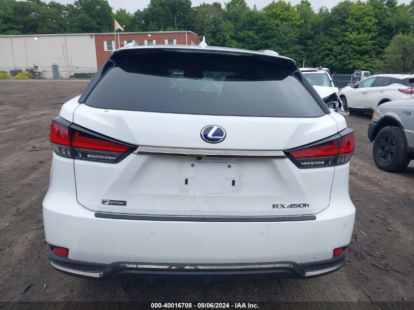 2022 Lexus Rx 450H F Sport Handling VIN: 2T2YGMDA5NC088352 Lot: 40016708