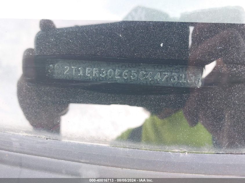 2005 Toyota Corolla Le VIN: 2T1BR30E65C447313 Lot: 40016713