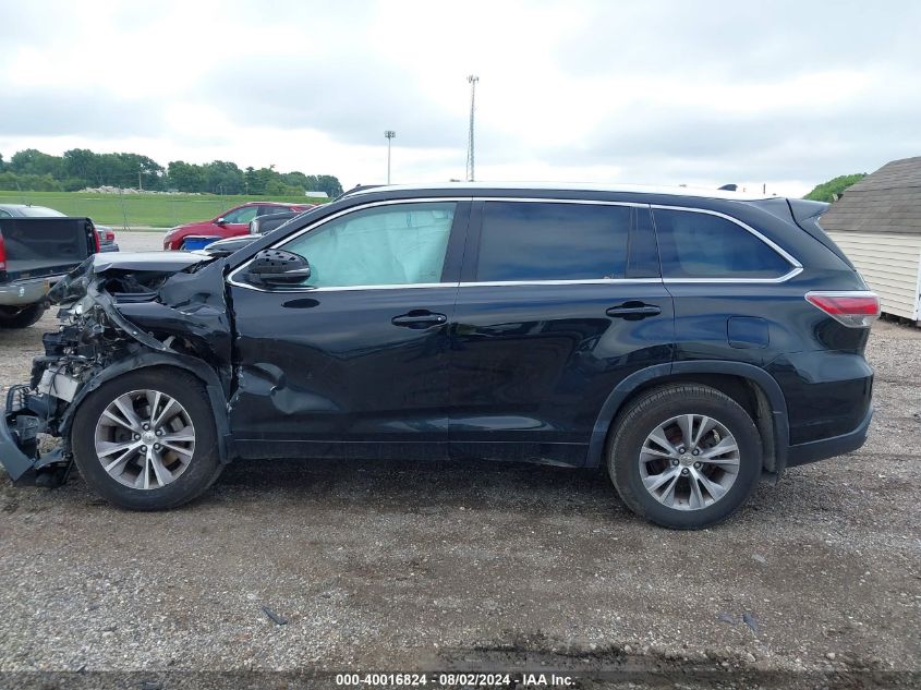 2014 Toyota Highlander Xle V6 VIN: 5TDJKRFH9ES032269 Lot: 40016824