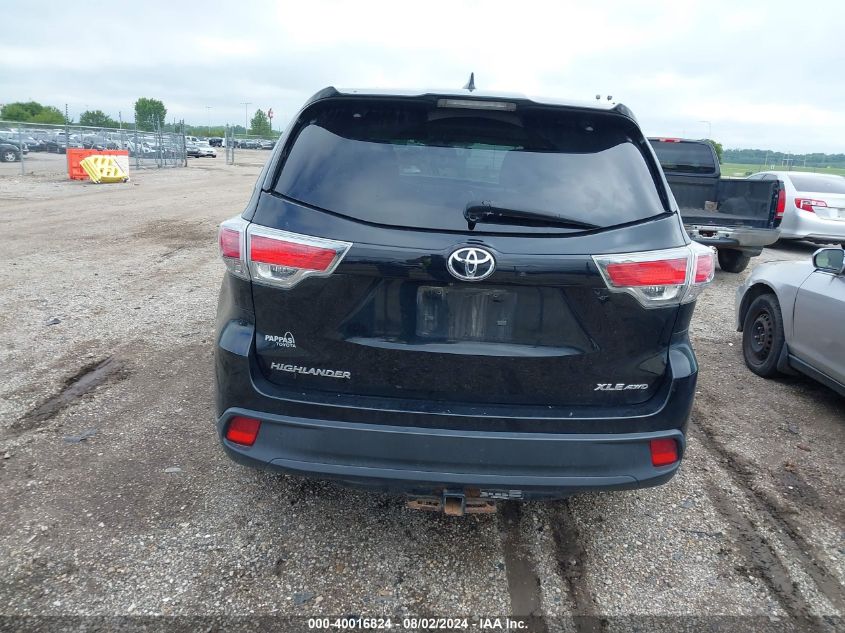 2014 Toyota Highlander Xle V6 VIN: 5TDJKRFH9ES032269 Lot: 40016824