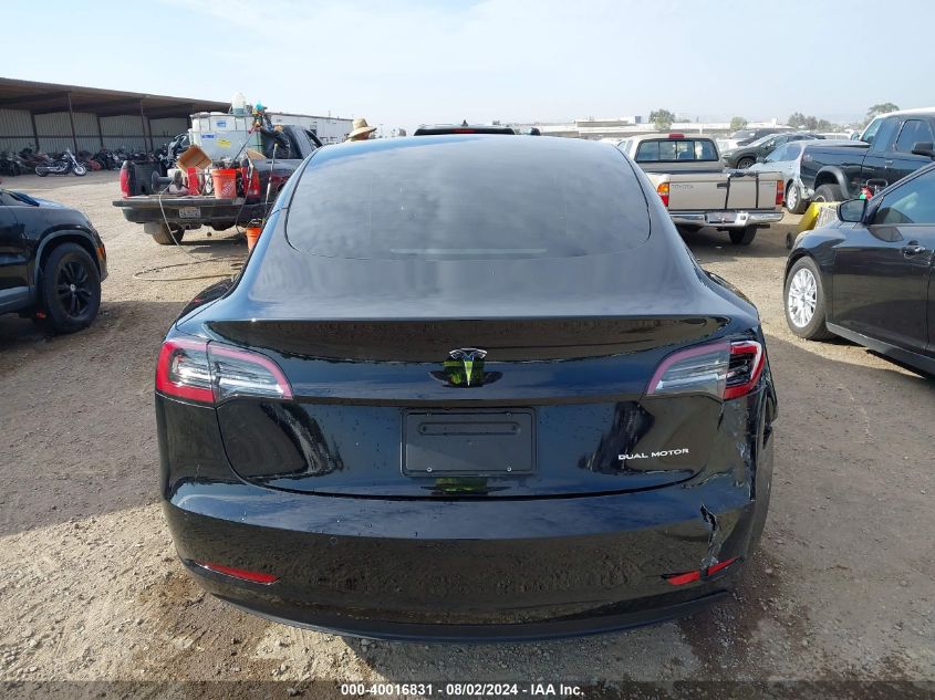 2022 Tesla Model 3 Long Range Dual Motor All-Wheel Drive VIN: 5YJ3E1EB6NF349736 Lot: 40016831