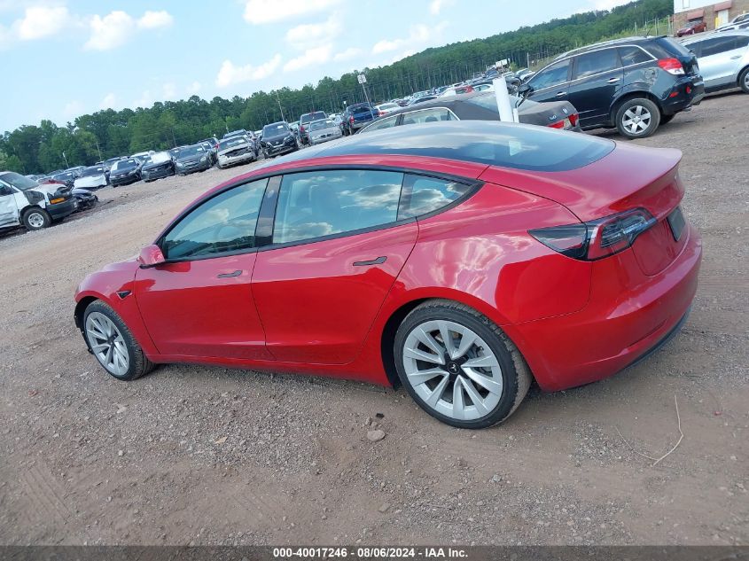 2022 Tesla Model 3 Long Range Dual Motor All-Wheel Drive VIN: 5YJ3E1EB9NF234967 Lot: 40017246