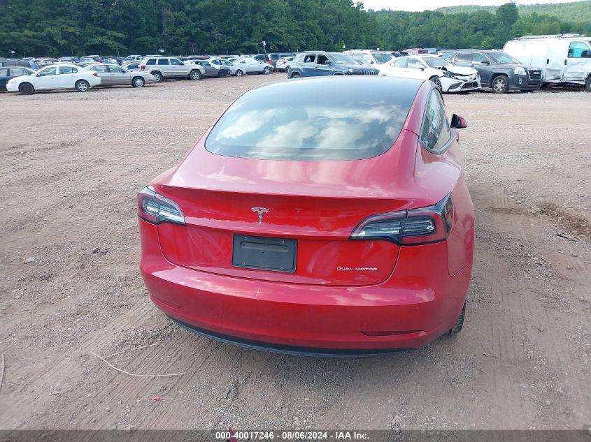 2022 Tesla Model 3 Long Range Dual Motor All-Wheel Drive VIN: 5YJ3E1EB9NF234967 Lot: 40017246