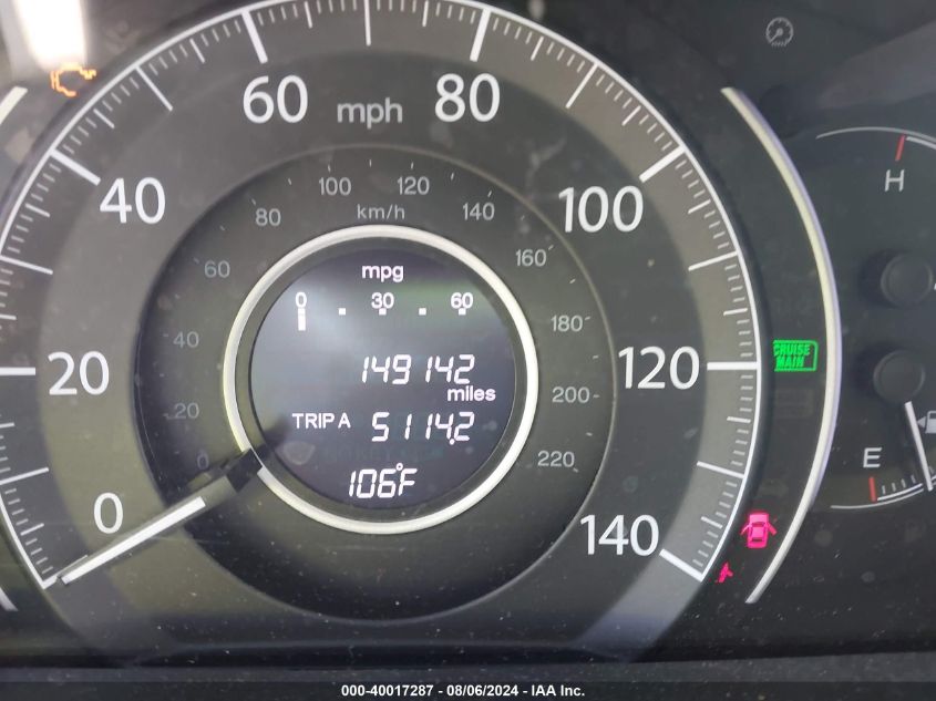 2012 Honda Cr-V Lx VIN: 5J6RM3H37CL031075 Lot: 40017287