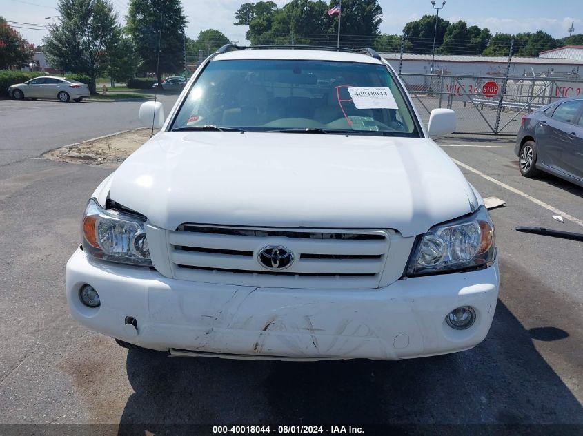 2006 Toyota Highlander V6 VIN: JTEGP21A660113646 Lot: 40018044