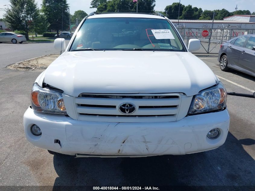2006 Toyota Highlander V6 VIN: JTEGP21A660113646 Lot: 40018044