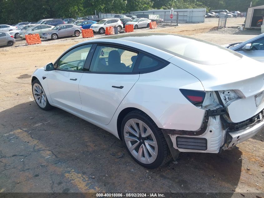 2022 Tesla Model 3 VIN: 5YJ3E1EB8NF108535 Lot: 40018086