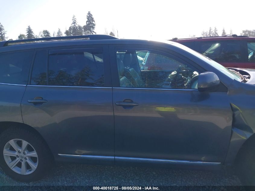 2013 Toyota Highlander Plus/Se VIN: 5TDBK3EH8DS240273 Lot: 40018725