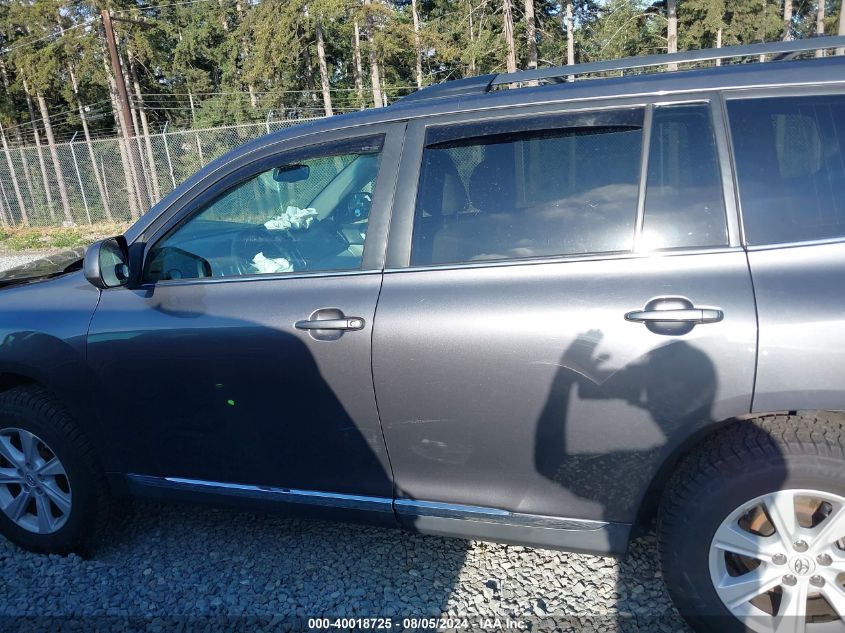 2013 Toyota Highlander Plus/Se VIN: 5TDBK3EH8DS240273 Lot: 40018725