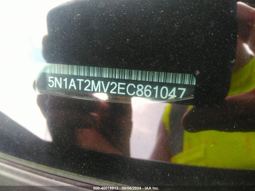 2014 Nissan Rogue S/Sl/Sv VIN: 5N1AT2MV2EC861047 Lot: 40018913