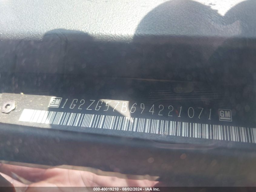 2009 Pontiac G6 VIN: 1G2ZG57B694221071 Lot: 40019210