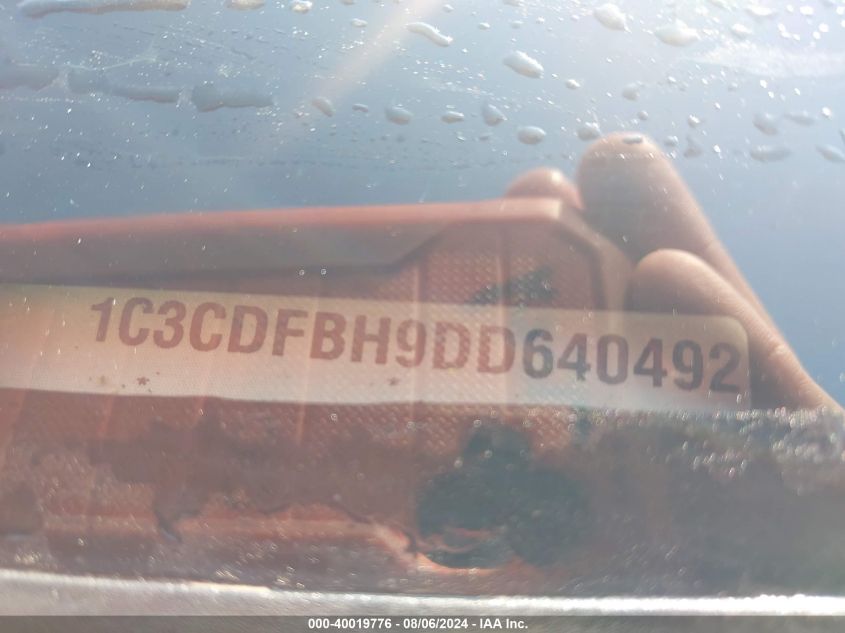 2013 Dodge Dart Rallye VIN: 1C3CDFBH9DD640492 Lot: 40019776